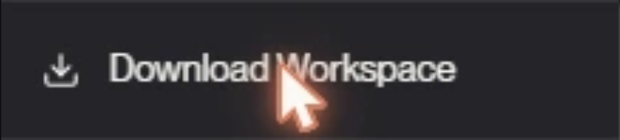 Suno Board download panel with the Download Workspace button highlighted before opening the workspace export screen